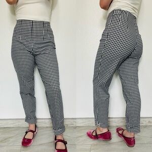 The Limited | Vintage 90s High-Rise Skinny Navy White Gingham Pants | 50s Style